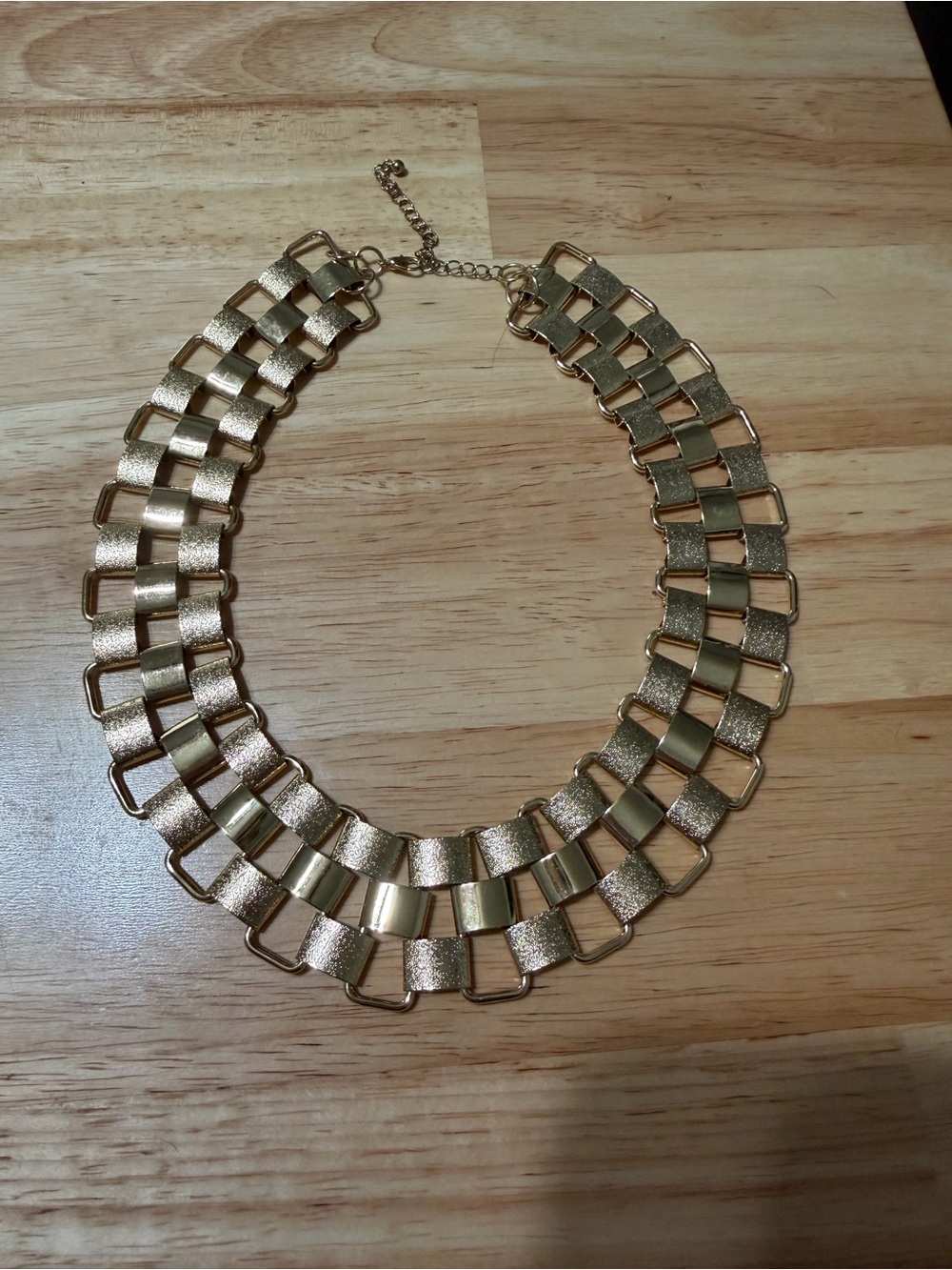 Gold Statement Collar Necklace - Elegant Layered Design